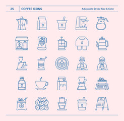 Coffee and Brew Icons. Set of Coffee Shop Icons. Minimalistic Coffee Icons