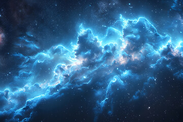 Obraz premium Big Bang colorful space galaxy fog cloud nebula. Universe science astronomy and stary night cosmos mockup background. Supernova concept wallpaper.