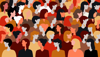 community diverse cultural side view people standing together.