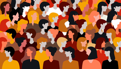 community diverse cultural side view people standing together.