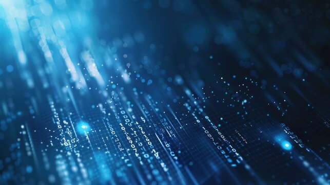 Particle digital cyberspace, digital data network connection concept.cyber futuristic speed tunnel.