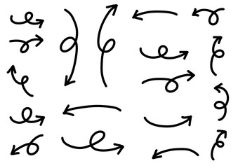 くるくる回転震える矢印手描きセット