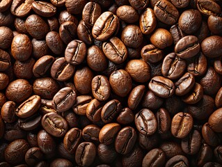 Fototapeta premium Richly textured coffee bean background