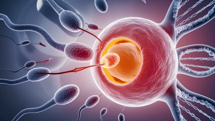 fertilization in the ovum 3d, realistic