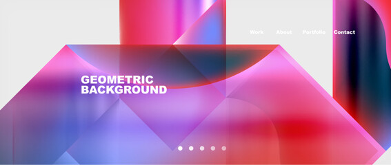 Abstract geometric shapes web design page. Vector Illustration For Wallpaper, Banner, Background, Card, Book Illustration, landing page