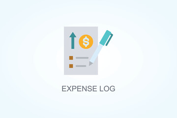 Expense Log Vector  Or Logo Sign Symbol Illustration
