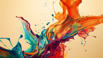 Obraz premium multi-colored paint drops splashing on an abstract background