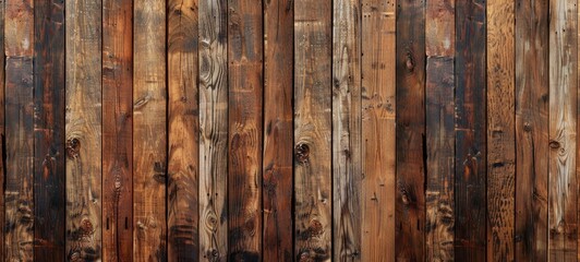 Fototapeta premium Wooden wall background, old brown wood texture, rustic