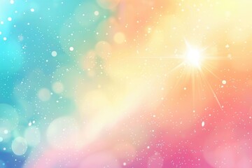 Abstract blurred background with bokeh effect. Colorful gradient with sun, lens flare and soft light for creative design banner. Flat vector illustration