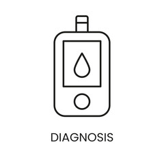 Obraz premium Diabetes diagnosis, glucometer line vector icon with editable stroke