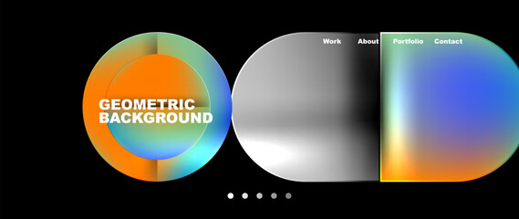 Bright colorful squares with round elements minimal geometric background. Vector Illustration For Wallpaper, Banner, Background, Card, Book Illustration, landing page