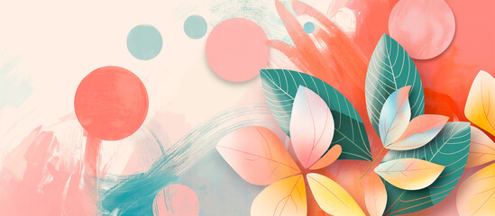 floral pastel pattern line art abstact texture background