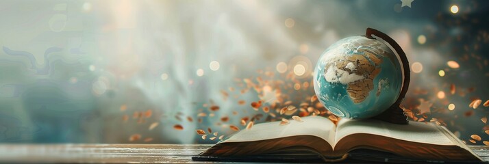 the concept of international literacy day, copy space. World book day