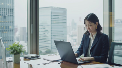 オフィスの若い女性社員