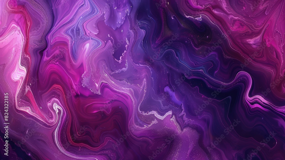 Canvas Prints an ethereal fluid art abstract background showcasing fluid patterns in deep purples, magentas, and l