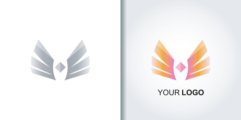 abstract wings logo template