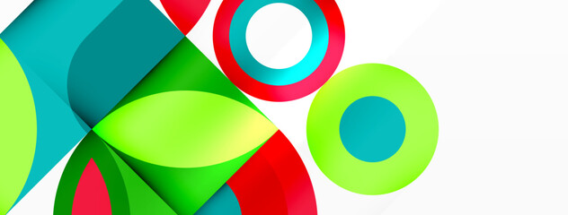 Obraz premium Circles and petals. Geometric beautiful abstract minimal template for Wallpaper, Banner, Background, Card, Book Illustration, landing page