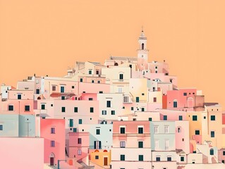Vibrant Pastel-Hued Hillside Homes in Charming Italian Village