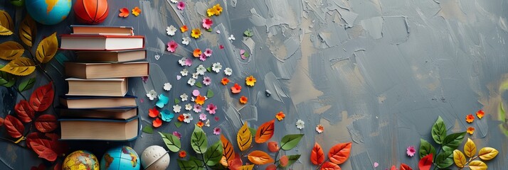 the concept of international literacy day, copy space. World book day.