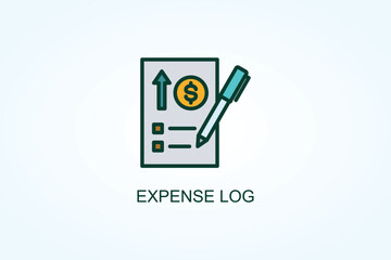 Expense Log Vector  Or Logo Sign Symbol Illustration