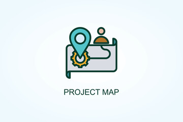 Project Map Vector  Or Logo Sign Symbol Illustration