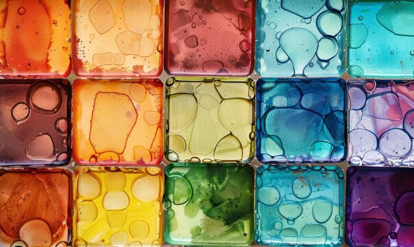 Colorful Stained Tissue Sample Slides Ready for Examination