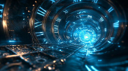 Obraz premium Time Distortion - Visuals showing the distortion of time and space.