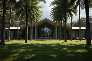 long concrete structure with arched openings and concrete columns