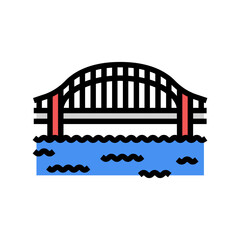 tied arch bridge color icon vector. tied arch bridge sign. isolated symbol illustration