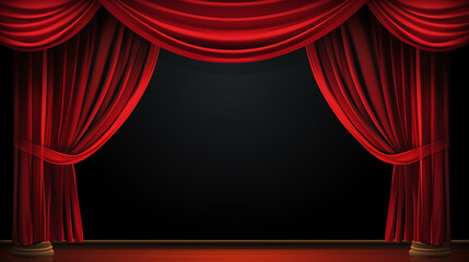 Fototapeta premium red curtain with spotlight