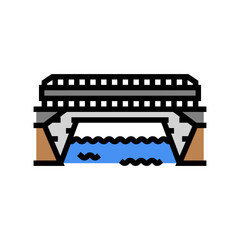 aqueduct bridge color icon vector. aqueduct bridge sign. isolated symbol illustration