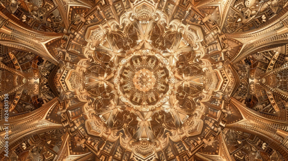 Canvas Prints an intricate monochromatic abstract background featuring symmetrical patterns in various shades of c