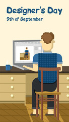 Postcard. Designer's Day. 9th of September.