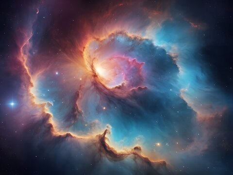 The beauty of colorful nebulae in the universe