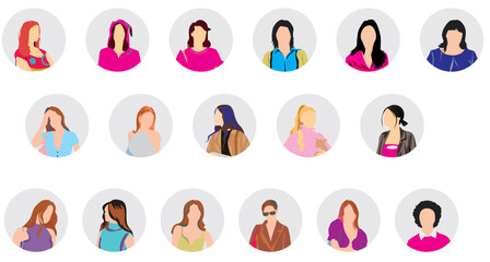 fashion avatar profile set