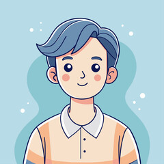 Minimalist person with a confident expression, crafted in an adorable doodle style, Generative AI
