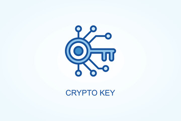 Crypto Key vector  or logo sign symbol illustration