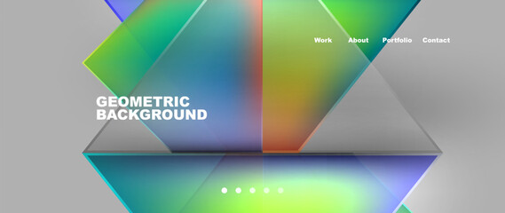 Flowing bright neon gradients geometric abstract background with triangles and lines. Fluid color pattern of color liquid gradient background for wallpaper, banner, background, card, landing page