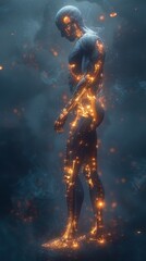 Fototapeta premium Ultra-realistic body illustration focusing on pain points