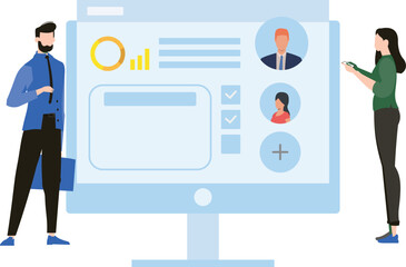 Boy and girl finalizing analysts' workers.