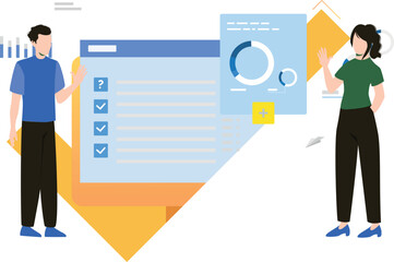 Boy and girl working on web page.