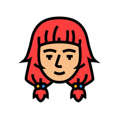 woman otaku avatar color icon vector. woman otaku avatar sign. isolated symbol illustration