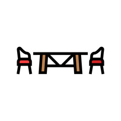 dining set outdoor furniture color icon vector. dining set outdoor furniture sign. isolated symbol illustration