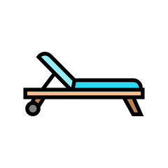 chaise lounge outdoor furniture color icon vector. chaise lounge outdoor furniture sign. isolated symbol illustration