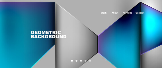 Fototapeta premium Flowing bright neon gradients geometric abstract background with triangles and lines. Fluid color pattern of color liquid gradient background for wallpaper, banner, background, card, landing page