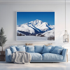 Journey Through the Winter Mountain Landscape, Where the Crisp Air and Glistening Snow Blanket the Earth