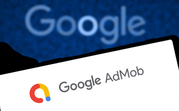 Dhaka, BD- 29 May 2024: Google AdMob logo is displayed on smartphone.
