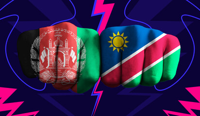 Afghanistan VS  Namibia T20 Cricket World Cup 2024 concept match template banner vector...
