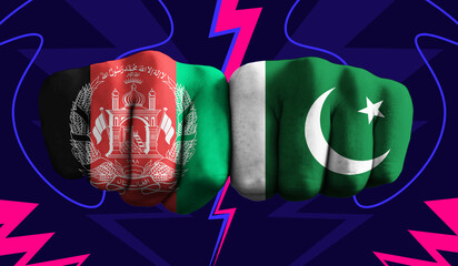 Afghanistan VS Pakistan T20 Cricket World Cup 2024 concept match template banner vector...