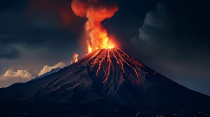 A volcano in the nigh, AI Generative